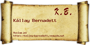 Kállay Bernadett névjegykártya