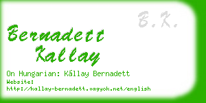 bernadett kallay business card